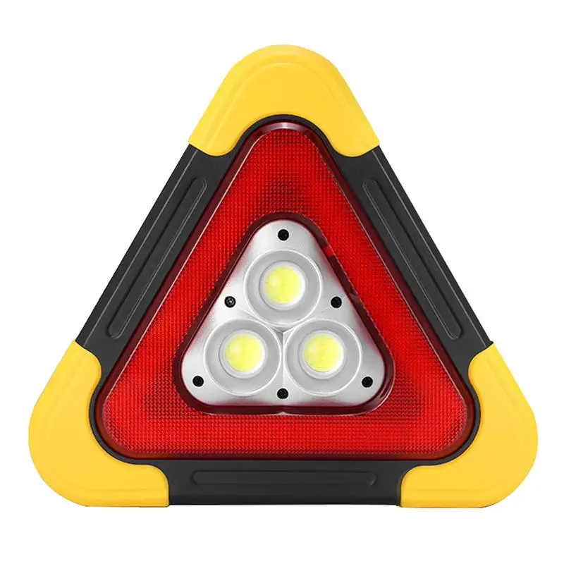 Triangle Warning Light LED Solar Car Warning Triangles Multipurpose Solar Charging Water-Resistant Foldable Portable Triangle