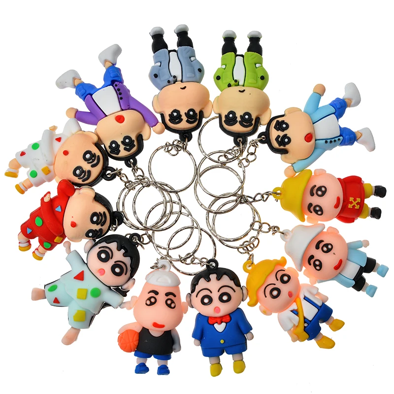 New in Hot Crayon Shin-chan Classic Anime Characters Blind Box 24Pcs Model Keychain Decoration Collection Children\'s Toys Gift