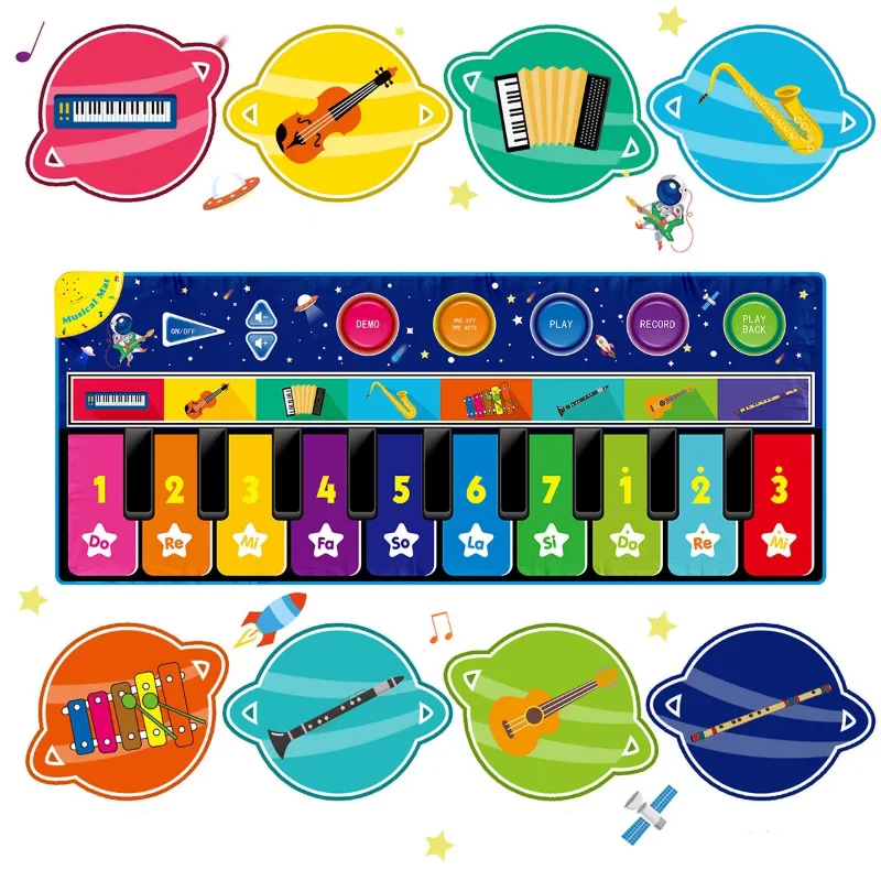 Kids Piano Music Dance Mat Electronic Piano Musical Instrument Dance Pad Infant Fitness Play Mat Children Educational Toy Gifts