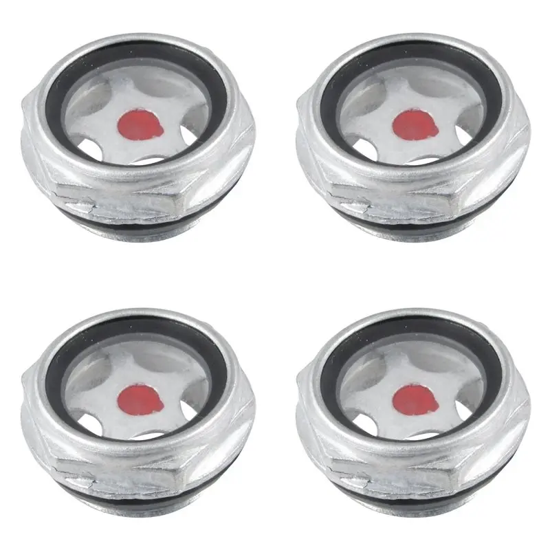 【THANKSGIVING DAY】4Pcs 26Mm Male Threaded Metal Air Compressor Oil Level Sight Glass