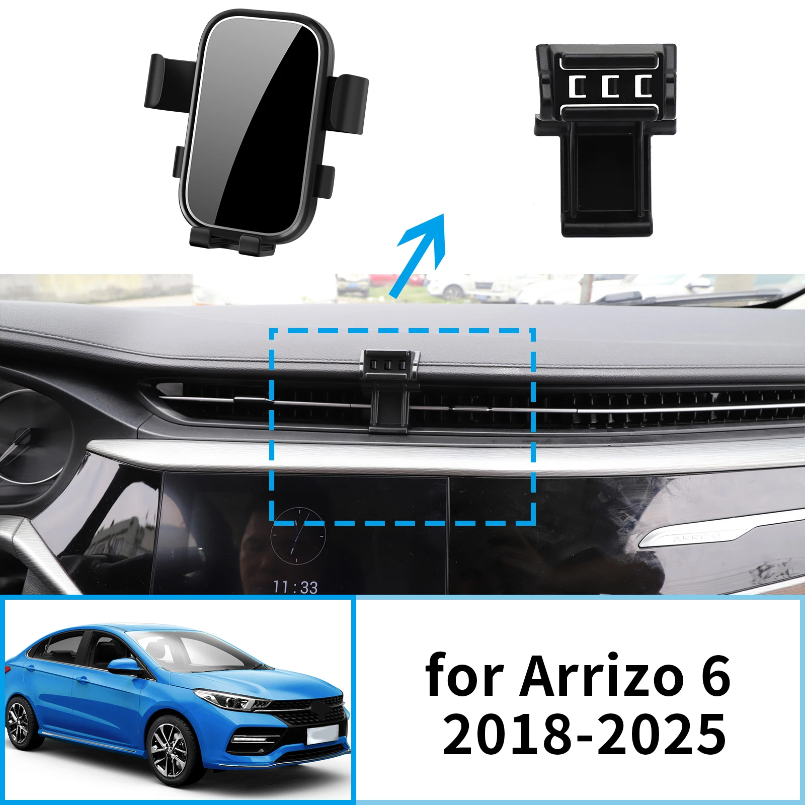 

Car Mobile Phone Holder for Chery Arrizo 6 6 PRO 6 PLUS GT 2018~2025 Accessories GPS Bracket Navigation Stand Auto