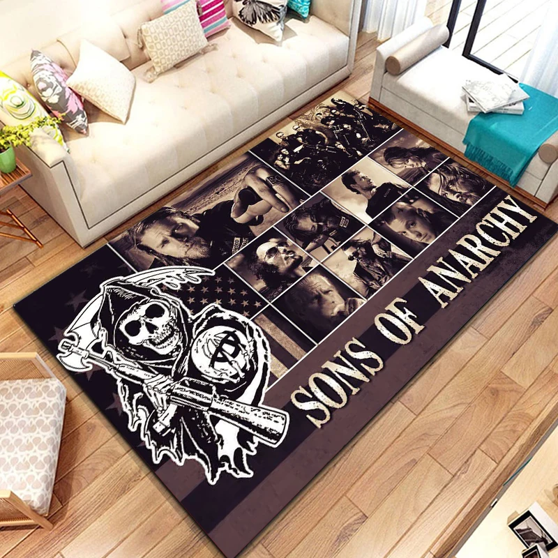 Sons of Anarchy Retro Printed Carpet Yoga mat game room bedroom beautiful anti -slip carpet rugs living room decoration chambre