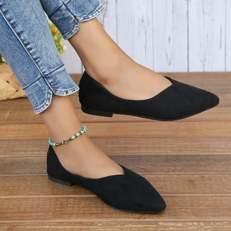 

2024Leopard Print Shoes Women Flats Woman Casual Shoes Pointed Toes Spring Summer Black Flat Fashion Ladies Shoes