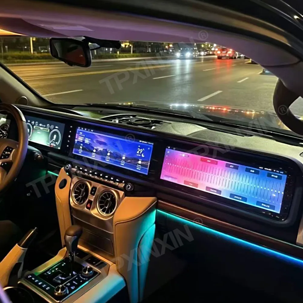 Radio de coche con pantalla larga para Toyota Land Cruiser LC200 2008-2015 Reproductor multimedia de video para coche GPS Navegación Carplay Actualización a LC500