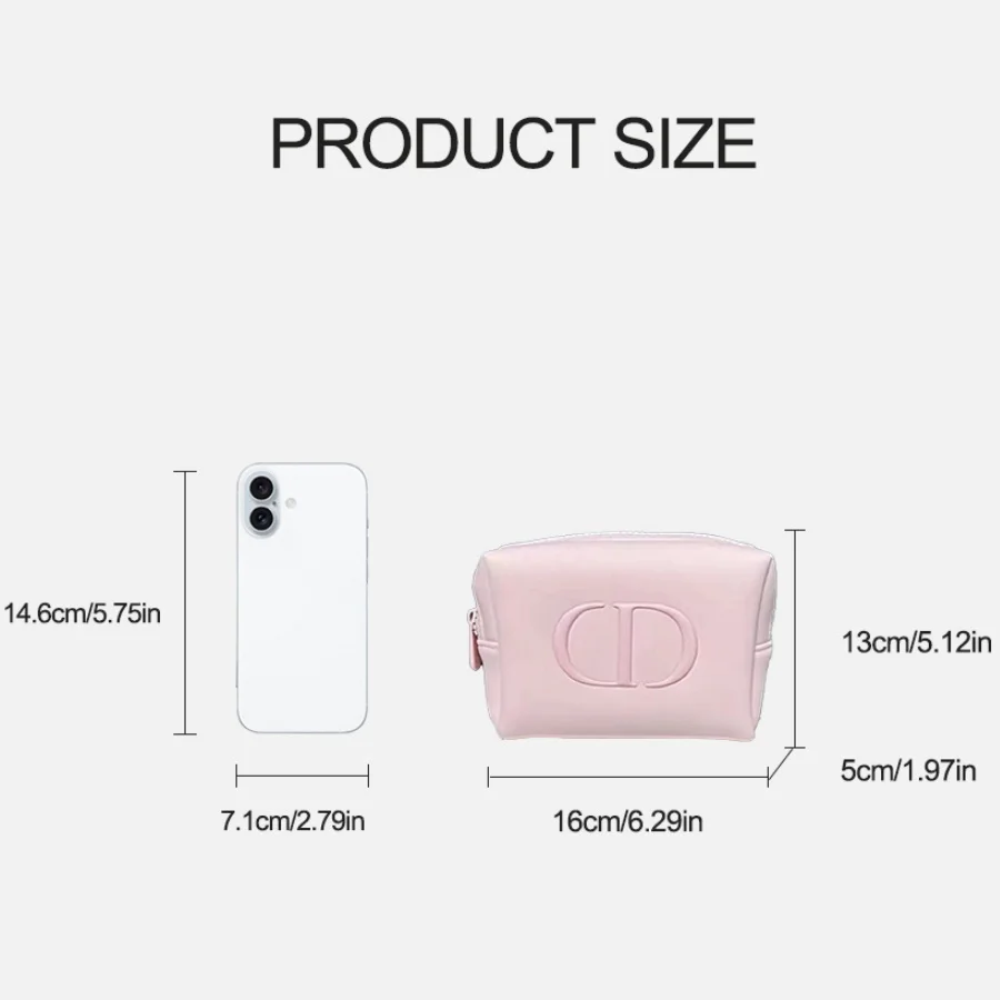 Dior bag Premium Fabric Pink Cosmetic Bag Portable Storage For Lipstick Blush Multi-purpose Makeup Pouch Perfect For Girls Daily view 5