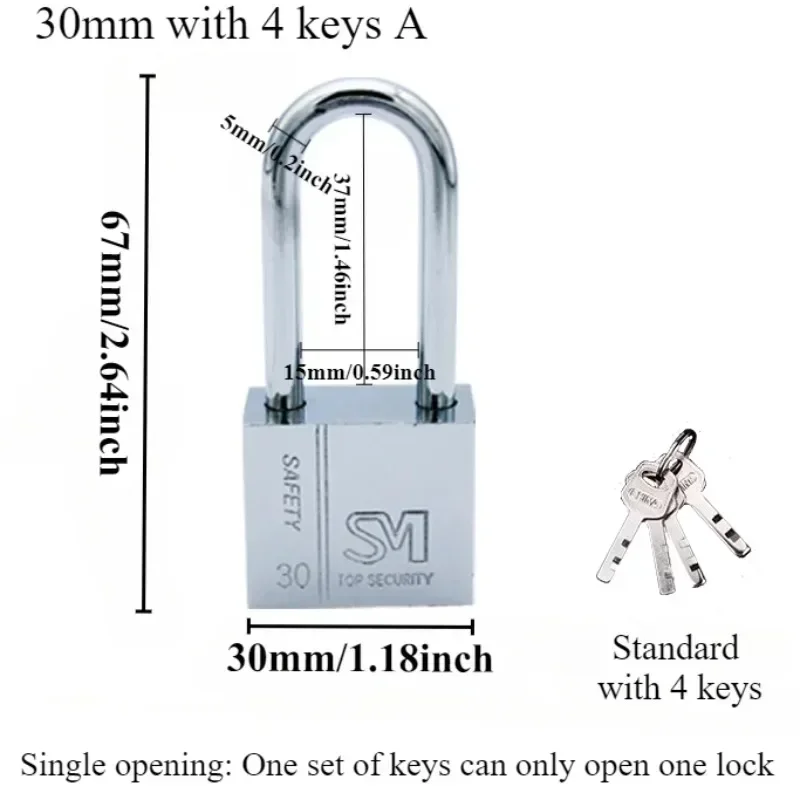 1PCS Heavy Padlock Dormitory Cabinet Drawer Anti-theft Lock Waterproof Rust Proof Small Lock Lock Latch Door Single Open Padlock