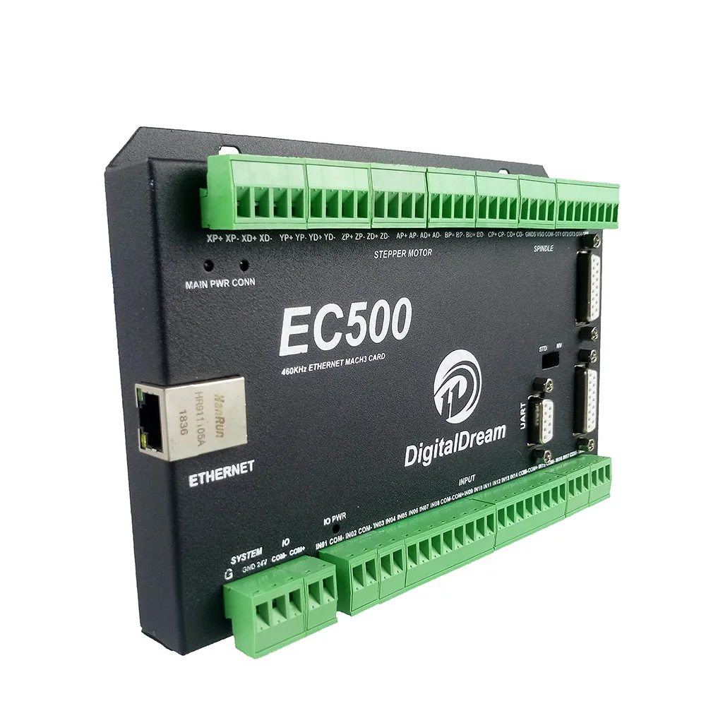 EC500 Mach3 Ethernet CNC 6 axis motion controller card plc programmable logic controller motor speed controller