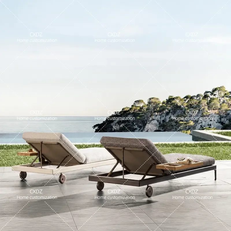 Outdoor Waterproof Bed Garden Pool Lounger Resort Homestay Open Air Seaside Beach Chair
