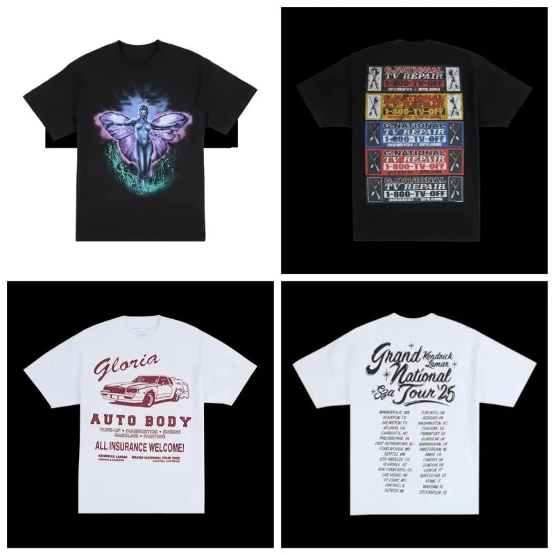 SZA Kendrick Lamar Global Tour Printed T-Shirt Oversized Y2k Vintage Cotton Fan Support Short Sleeve Female Male Clothing Tees