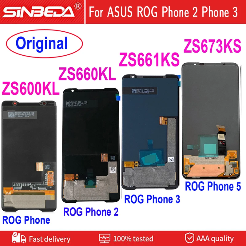 LCD For ASUS ROG Phone 2 Phone 3 Phone 5 ZS660KL ZS600KL ZS661KS ZS673KS LCD Display Touch Screen Digitizer Assembly