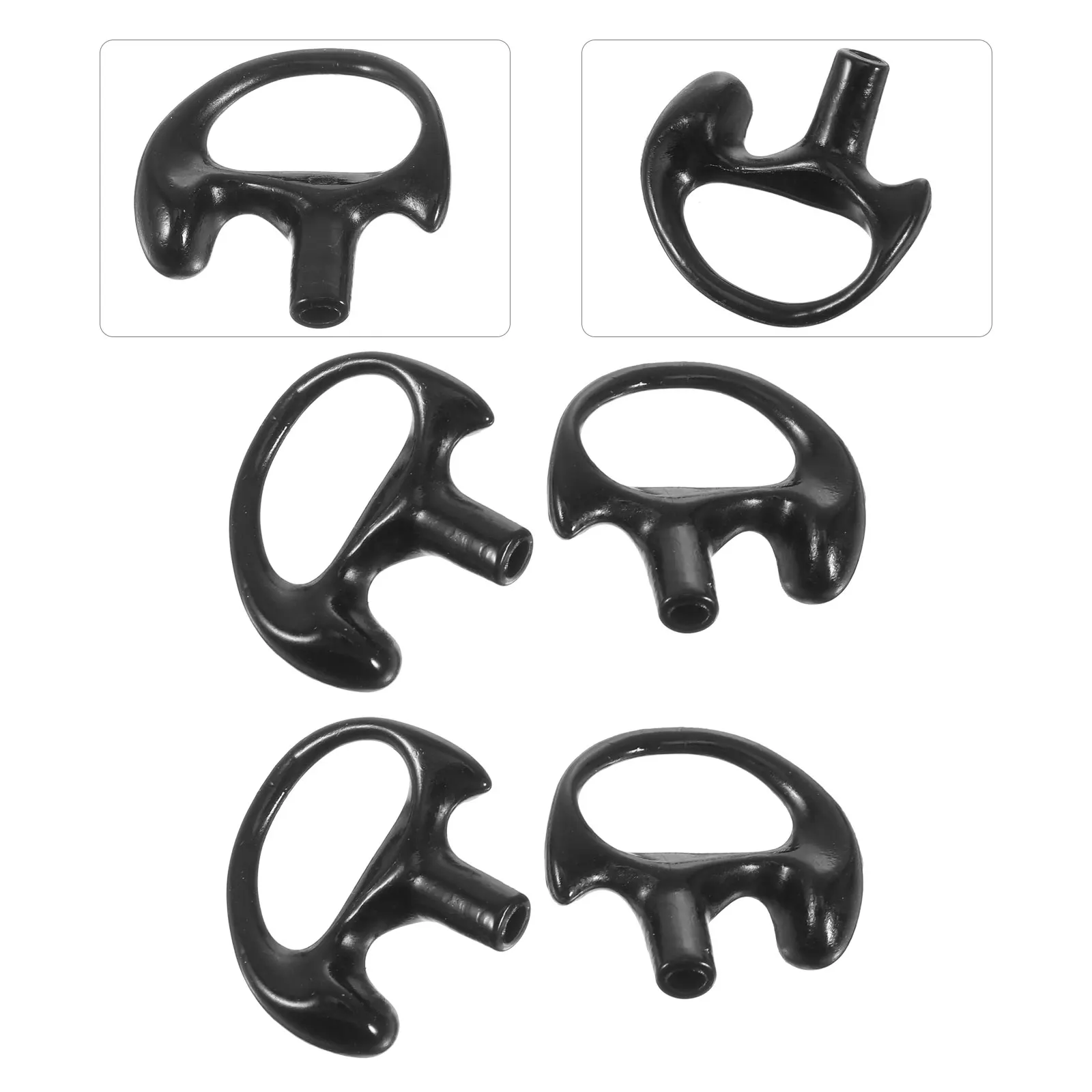 

2 Pairs Silicone Acoustic Tube Earpiece Replacement Earbud Tips Wireless Earplugs Coil Headset Mold for Radio Use Black
