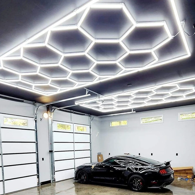 

Factory Direct Sales Garage Hexagon Led Lights Hex Ceiling Workshop Light 14 Grid