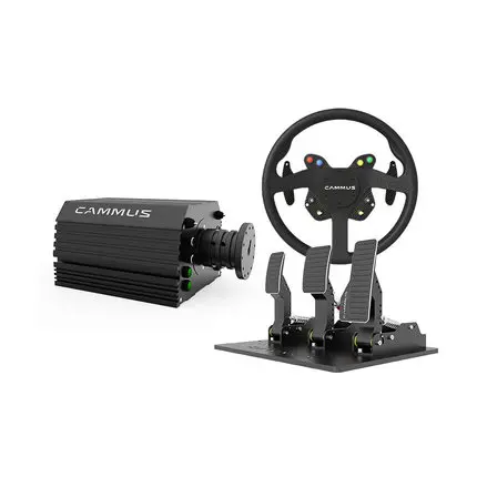 Racing Simulator wheelbase and steering wheel and the 3 pedal Three Pieces Set