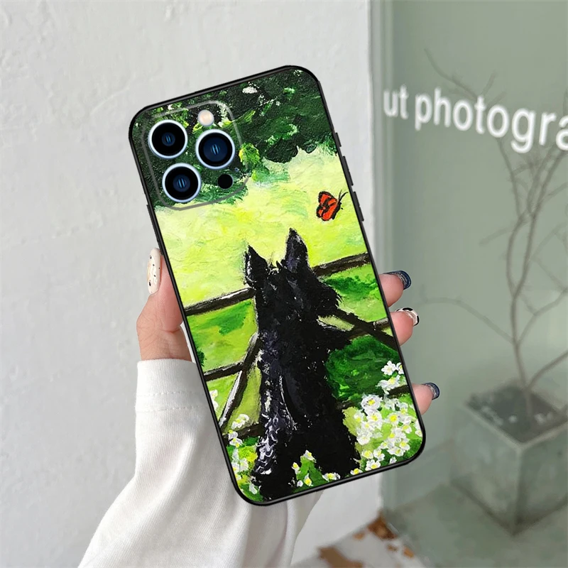 Casing ponsel anjing Terrier Skotlandia lucu untuk iPhone 16 15 14 13 12 11 Pro Max X XS Max XR Plus