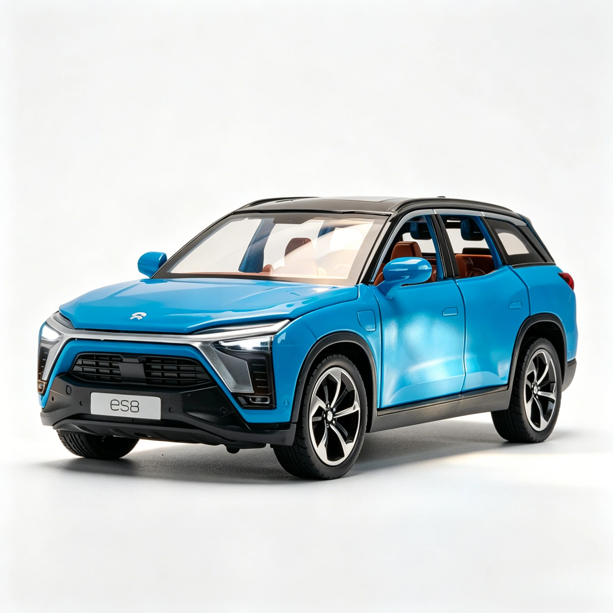 

1:24 ES8 SUV Alloy New Energy Car Model Diecasts Metal Toy Vehicles Car Model Simulation Sound and Light Childrens Toys Gift
