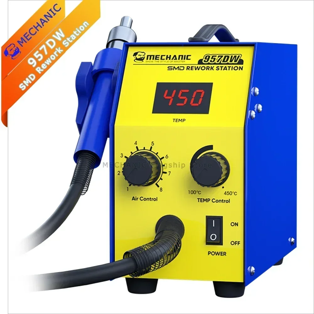 Soldering Stations MECHANIC 957DW Desoldering Station with Two-scroll Hot Air Rework Station for Heating Main Board Tin Solder