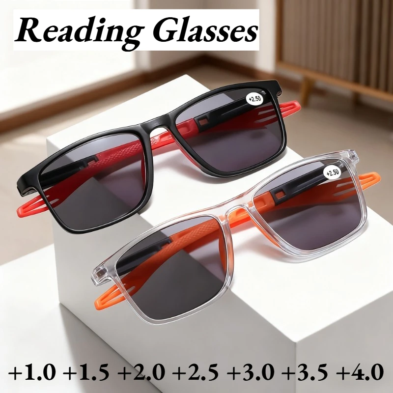 

Fashionable Square-Frame UV-Protective Presbyopia Glasses Blue Light Blocking High-Definition Reading Glasses Sunglasses