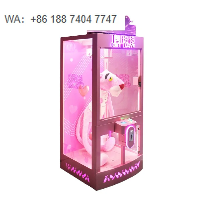 

Coin Operated Scissors Game by Cutting Rope Large Plush Stuffed Toy Prize Game Pink Date