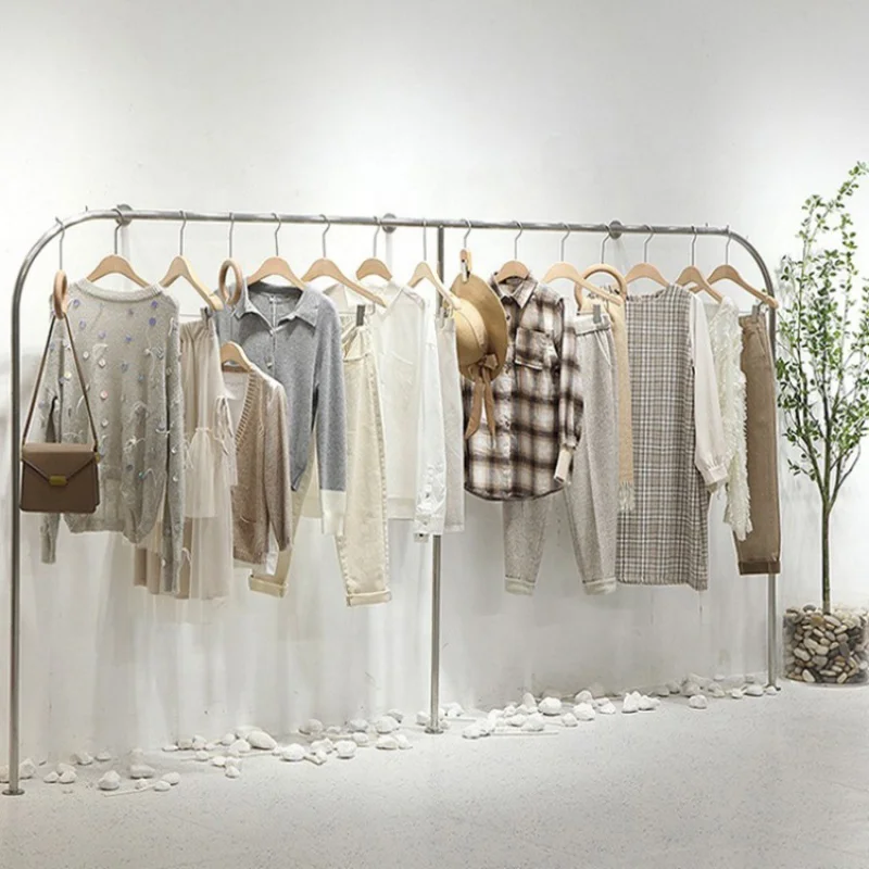 custom，Gold Clothing Store Display Hanger Racks for Garment Wall Mounted Stainless Steel Hot Sale Modern Customized Custom Logo