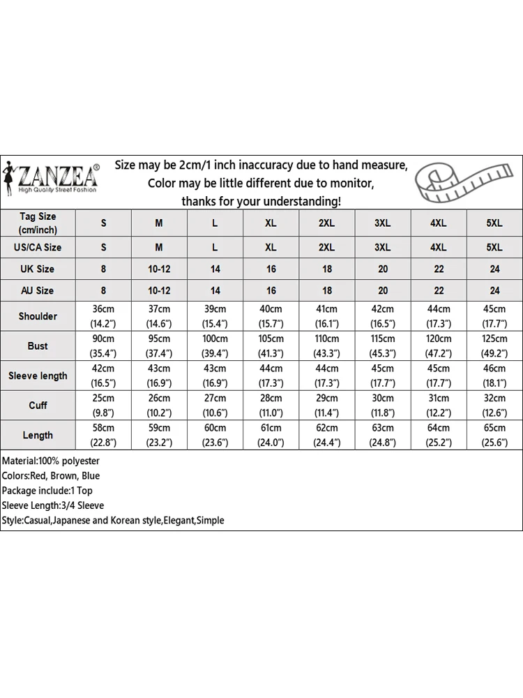 ZANZEA Camicia a quadri scozzese autunnale Camicetta da donna Trend 2025 Elegante manica a 3/4 Camicette da lavoro per ufficio Bottoni casual Top Bow Blusas