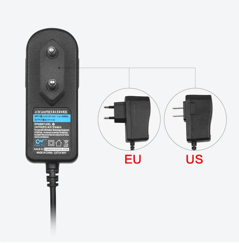 Switching Power Supply 5V2A New AC 110V 220V Converter Adapter DC 5V 2A 2000mA Power Supply EU Plug DC 5.5mm x 2.1-2.5mm