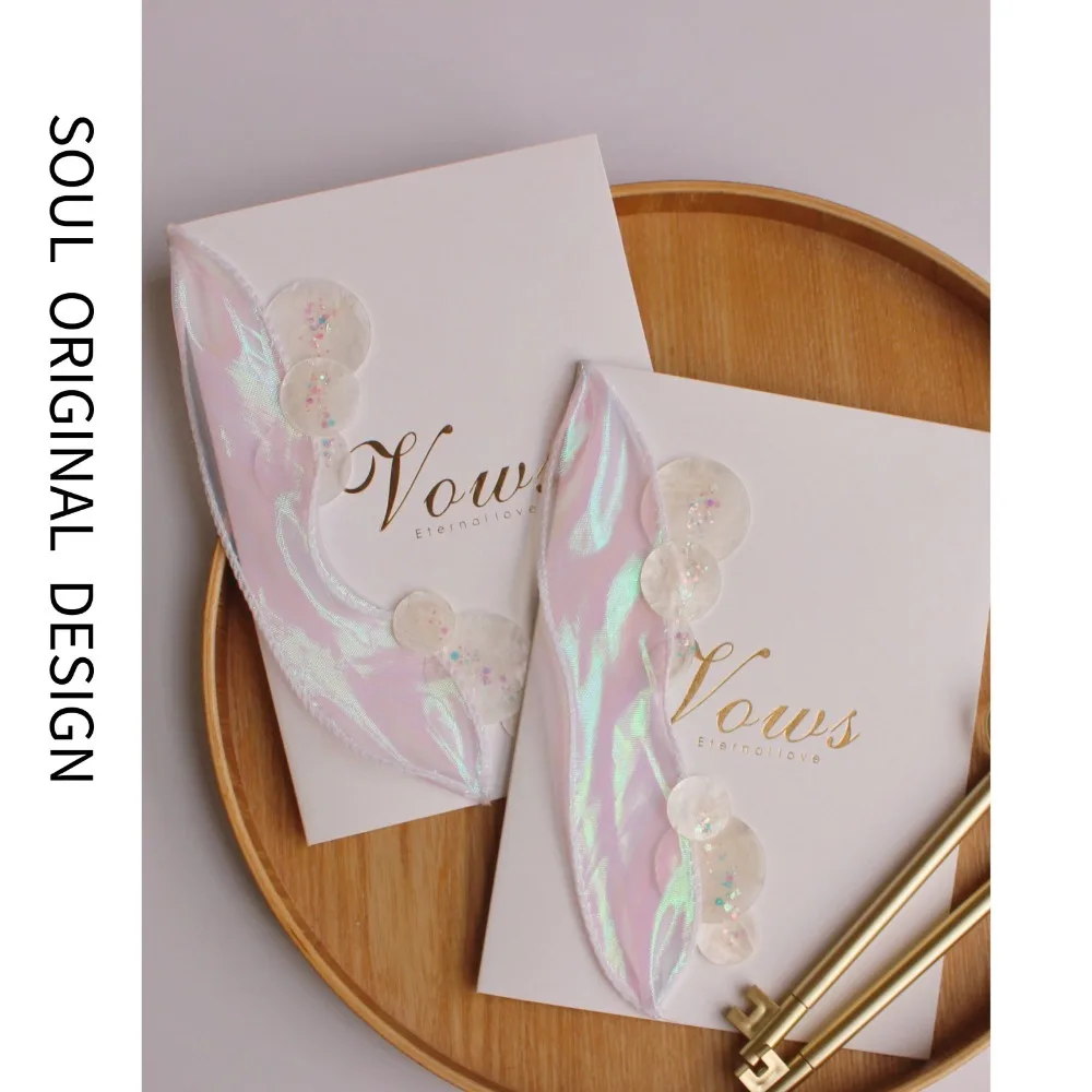 1 Pair Vow Books Wedding & Engagement  Vow Book for Wedding Decoration 14x20cm Vows Card  Party Decoration