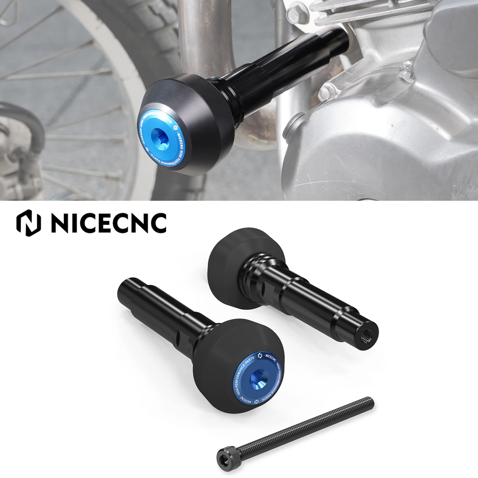 

For Suzuki DR650 DR 650 1996-2025 NICECNC Frame Sliders Engine Guard Crash Protector Kit Fit Suzuki DR650 1996-2025 2024 2023