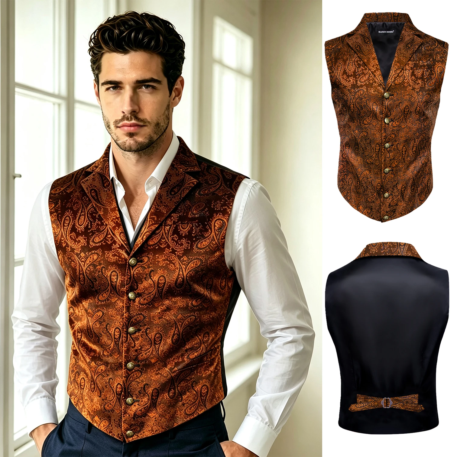 Formal Vest Waistcoat - Elegant Mens Victorian Vest Steampunk Gothic