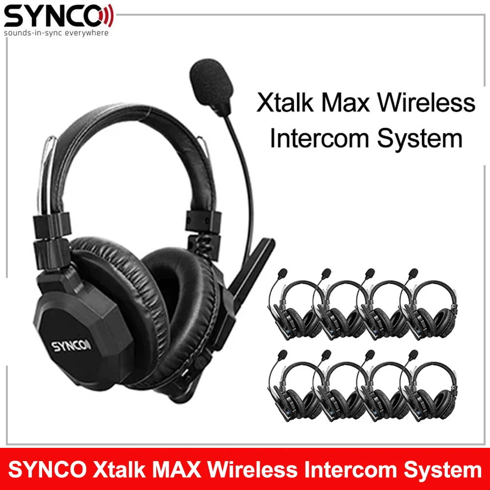 SYNCO Xtalk Max XMax Wireless Intercom System 2.4G Wireless Headset Microphone For Live Show Stage Headphone Performance Team