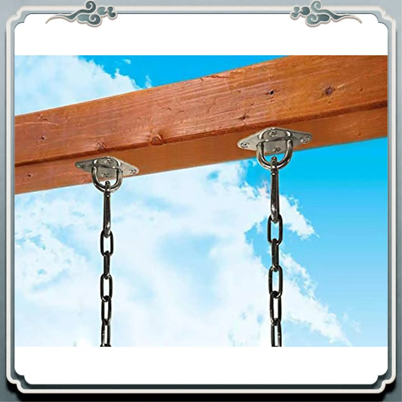 AC76-3X Heavy Duty Hammock Hanging Kit Eye Plates Ceiling Wall Mount Anchor Hooks Hanger For Hammock Swing Chair