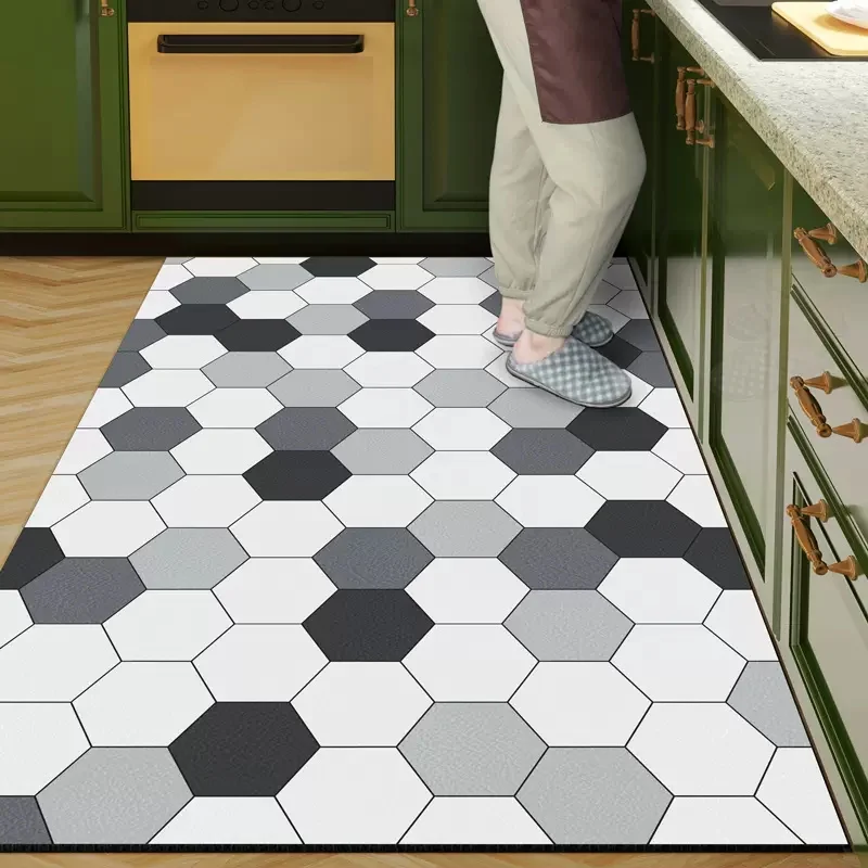 Luxury Kitchen Floor Mat Absorbent Kitchen Carpet Oil Proof Non-slip Hallway Balcony Long Area Rugs Entrance Door Mats Washable