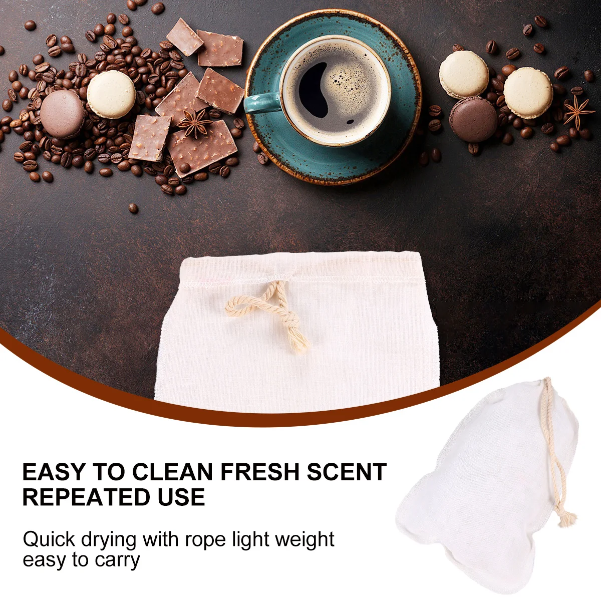 

1Pcs Linen Filter Bag Reusable Juice Strainer Drawstring Mesh Filter Bag for Yogurt Almond Milk Nut Milk Cheesecloth Food