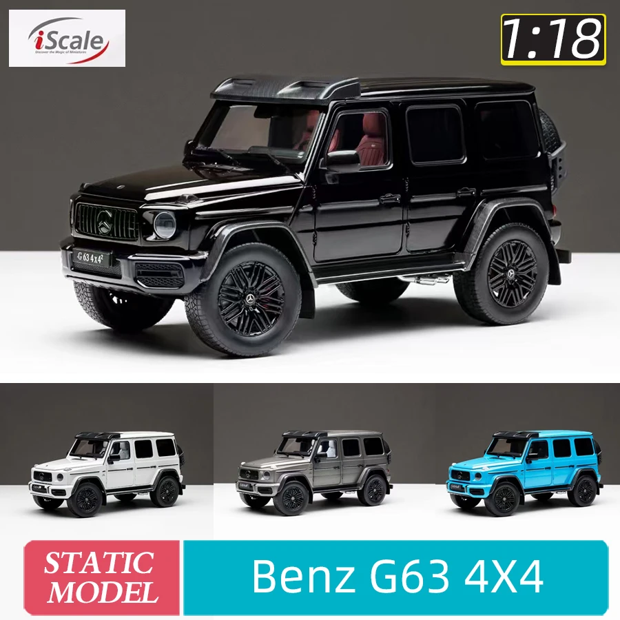 

Iscale 1/18 scale New FOR Benz G63 4X4 SUV Metal car model static decoration Holiday gift collection send friends multi-colored