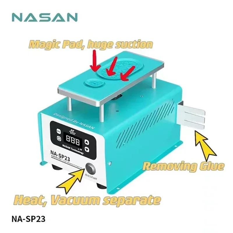 NASAN NA-SP23 Ultra Cell Phone LCD Separator Built in Vacuum Pump Heating Workbench for 7inches Screen OCA Glue Removing Machine