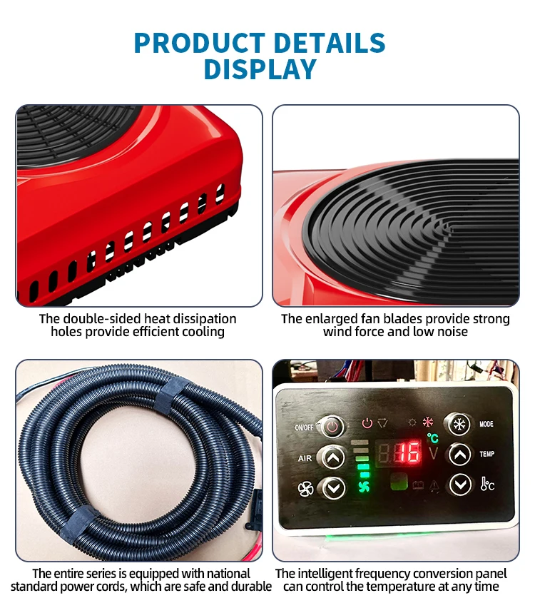 Roof Top Truck Air Conditioner, 24V Electric Parking Cooler, Mini AC Unit, Scroll Compressor, Universal Vehicle Cooling System