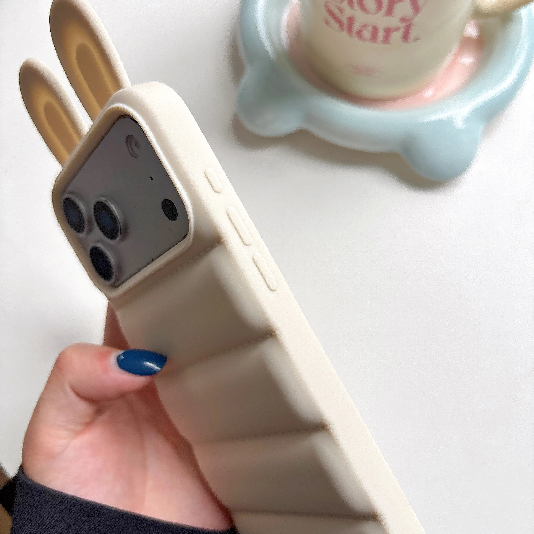 Niedliche Originelle Hasenohren 3D-Hülle für iPhone 17 16 15 Handyhülle 17 16 15 Pro MAX Weiche Stoßfeste Rückseite Schutzhülle – Detail 2