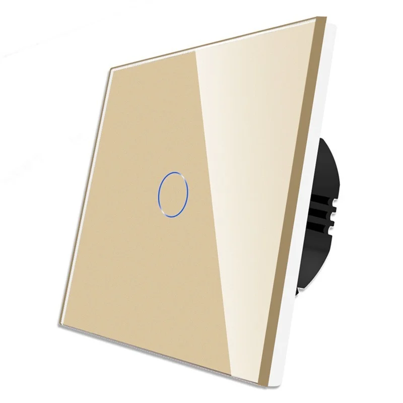 DAJIMEI EU Standard Gold CAT6 Rj45 TV Socket Light Touch Switch and Socket Crystal Glass Panel for Home Improvement