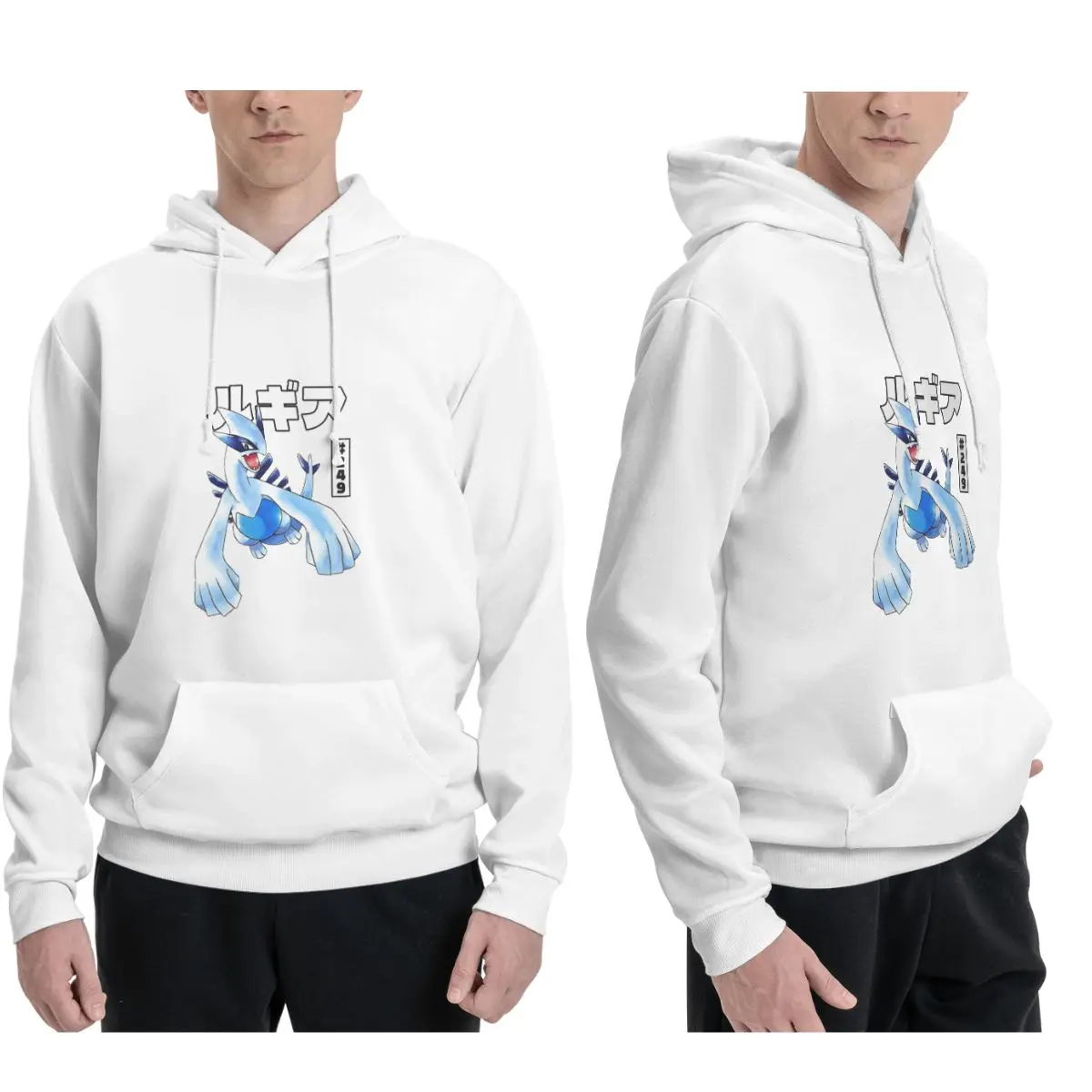 Lugia ريترو تصميم هوديس الرجال النساء بلوزة كاجوال بلوزات Harajuku ملابس طويلة الأكمام الخريف الشتاء