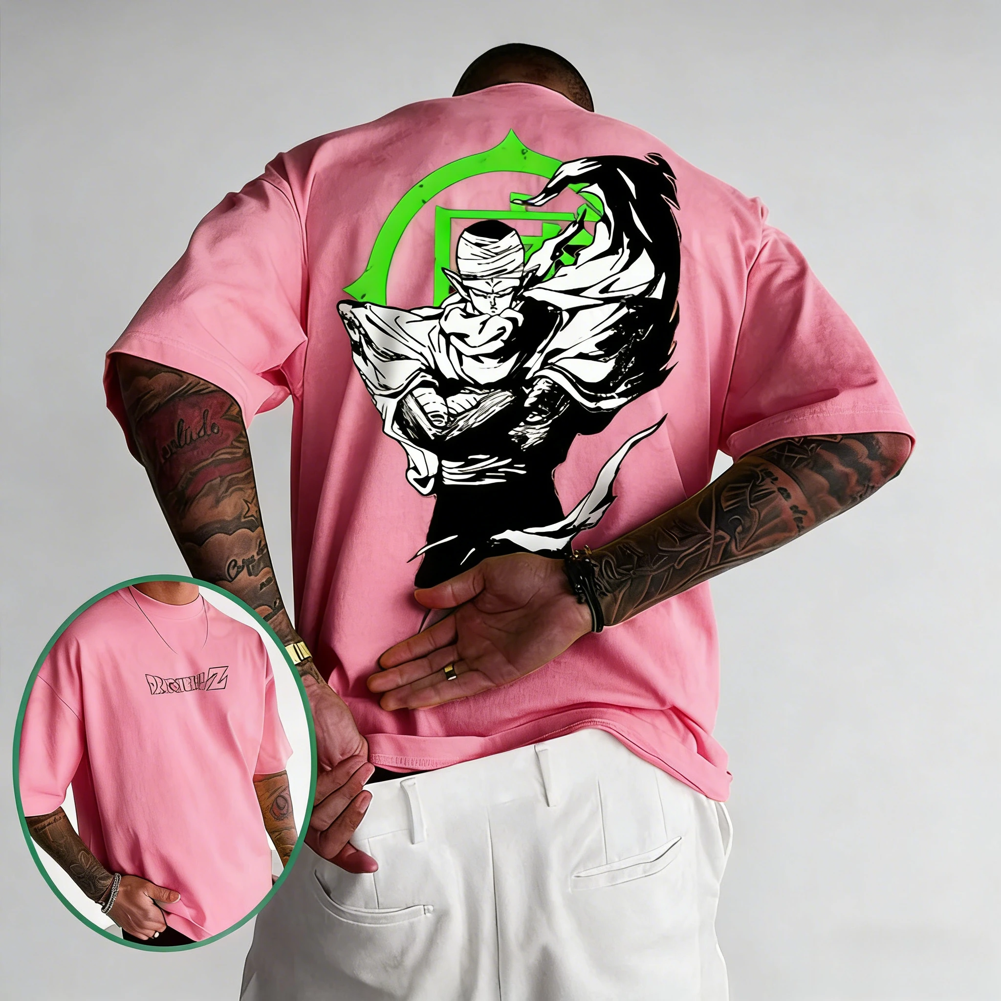 Dragon Ball Piccolo da uomo e da donna 2026 Estate Anime Harajuku Double Sided stampato American Trendy Casual Genitore Bambino Top