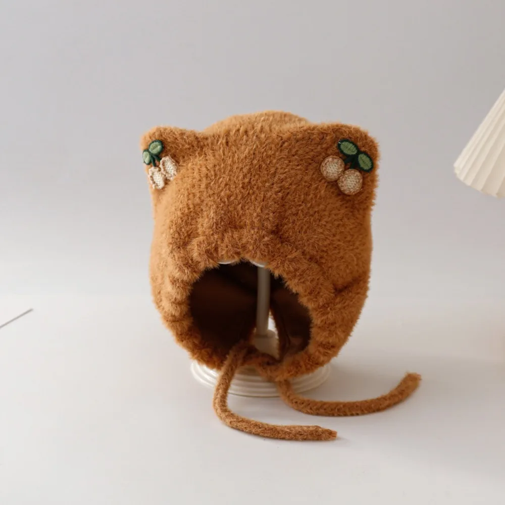 

New Cute Beanie Cap Autumn Winter Fruit Ear Warm Hat Plush Windproof Ear Protection Cap for Baby