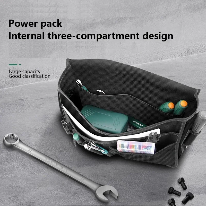 Sac à outils en toile pour électricien, sac à outils de menuiserie durable, sac de rangement, bain spécial, optique et degré d\'usure