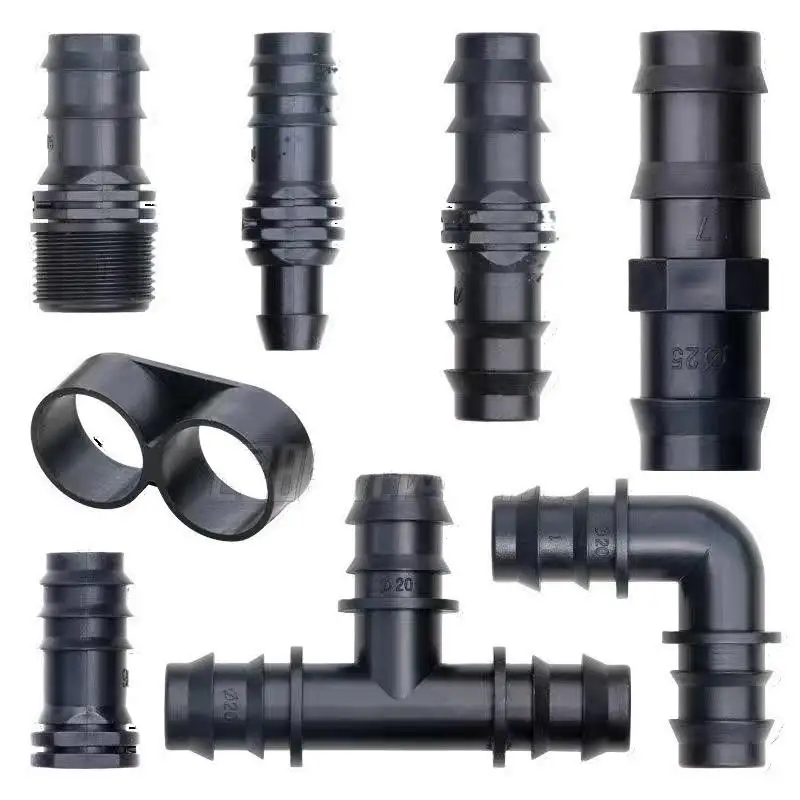 20Pcs Garden Water Hose Repair Extension Drip Irrigation Connector Kit, Tees Elbows End Caps Fit 16mm & 20mm Tubing