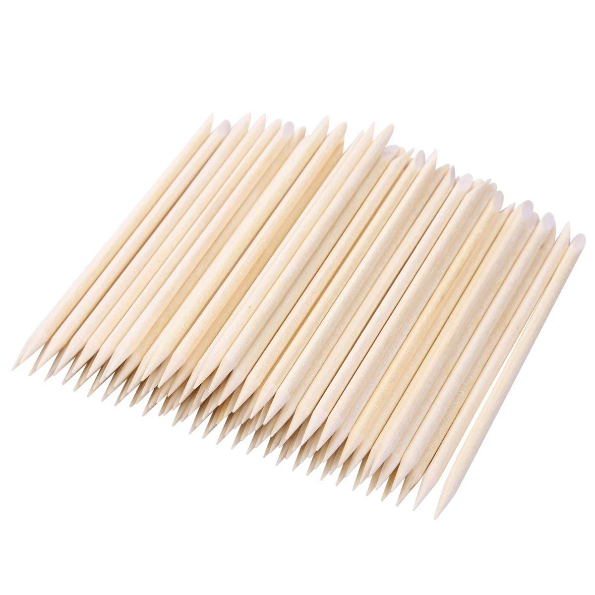 10 to 499 PCS 7.5cm Orange Wood Cuticle Sticks Double Ended Manicure Tools for Nail Cleaning and Art Design