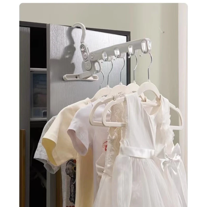 

Portable Foldable Travel Hanger Folding Clothes Drying Rack Travel Hangers Hanging Rack With 5 Holes For Hotel Camping Travel