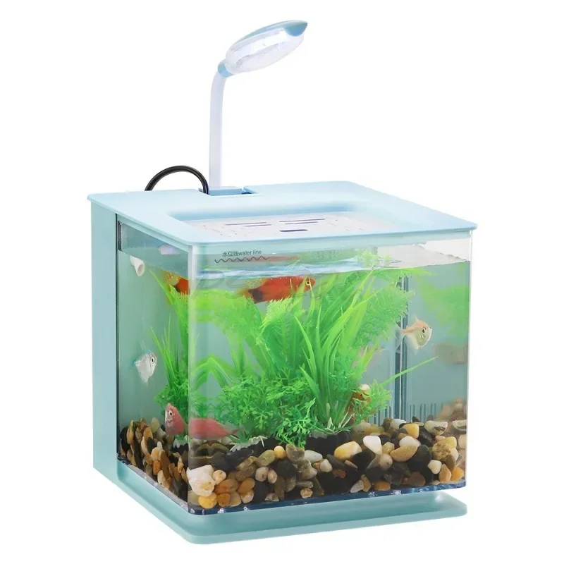 Fish Tank Aquarium Glass Back Filter USB Fish Tank Office Home Desktop Mini Colorful Back Filter Tank Landscape Creation