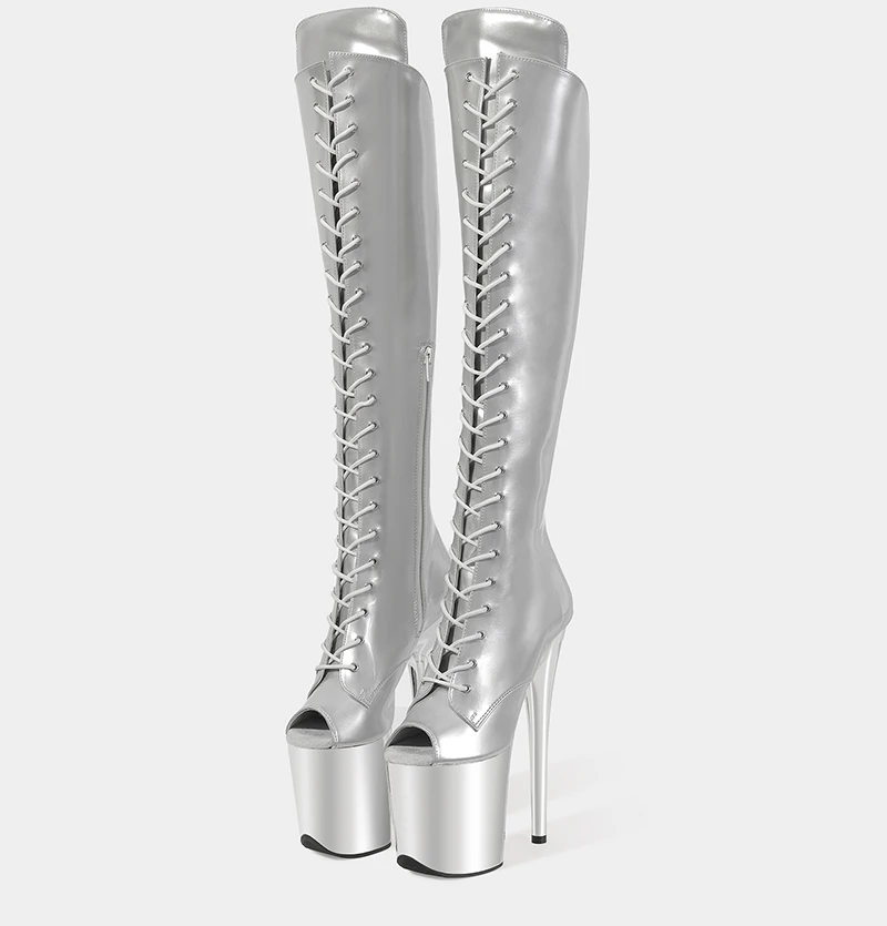 New sky-high boots pole dance shoes knee-high boots sexy model waterproof catwalk high heels women boots 5BX