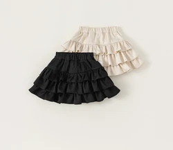 2025 Children's Clothing Sweet Beauties Fashion Korean Solid Color Short Cake Little Girls' Half Skirts
