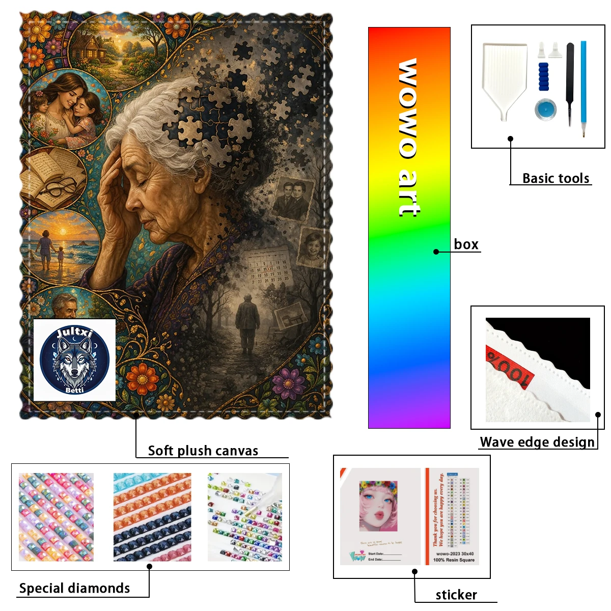 【Betti_ Diamond Art】La vida de una mujer en 120 colores Crystal AB Rhinestone FD Rhinestone Perfect Resin Diamond