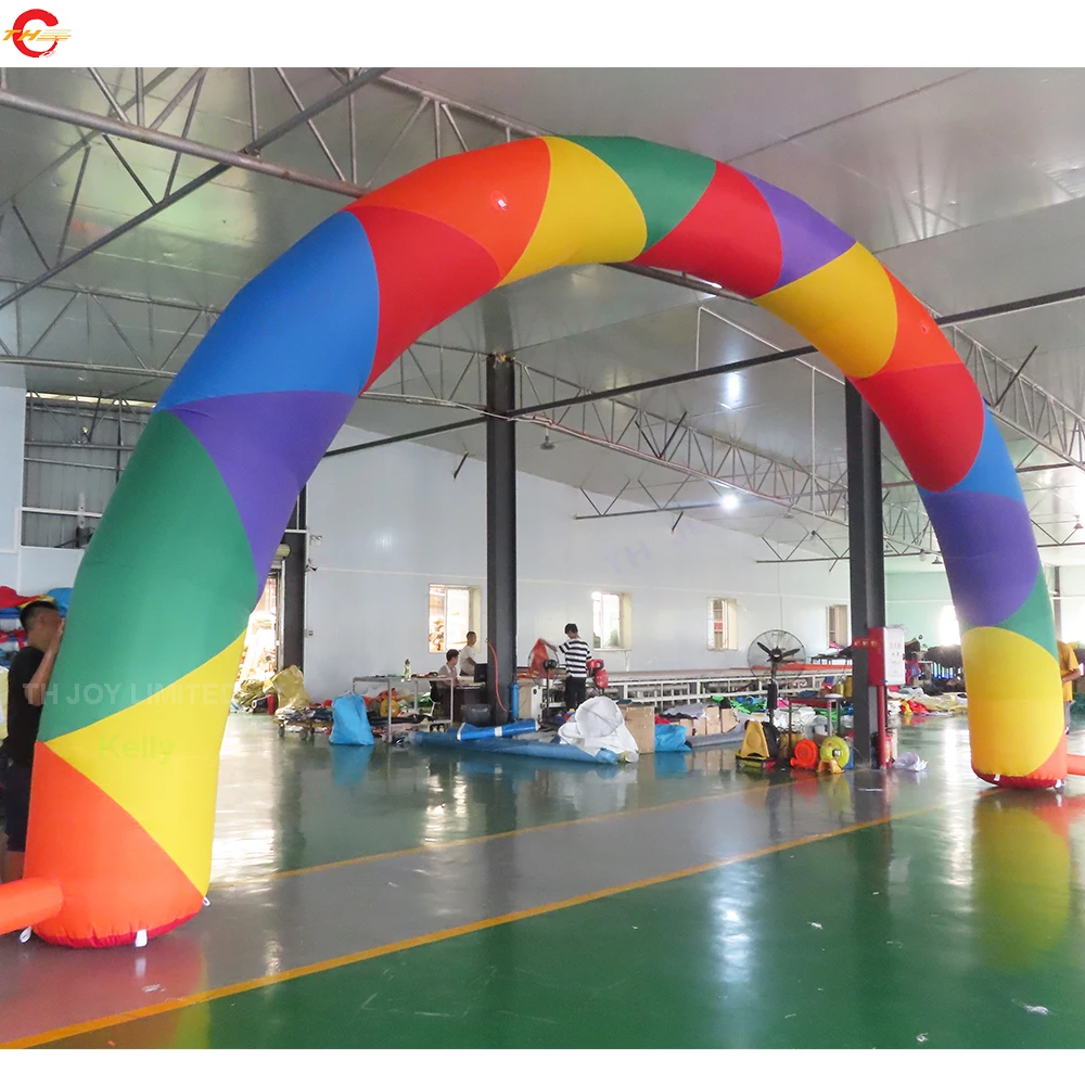 

Free Shipping 6m Wide Colorful Inflatable Archway Rainbow Color Arch for Race Event Finish and Start Gate for Sale