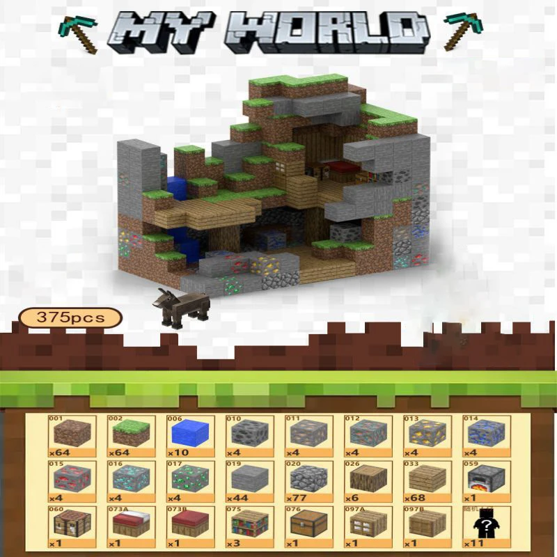 เด็ก DIY บล็อกตัวต่อแม่เหล็ก MINI World เกม Mineral Building Blocks ประกอบของเล่นเพื่อการศึกษาของขวัญ